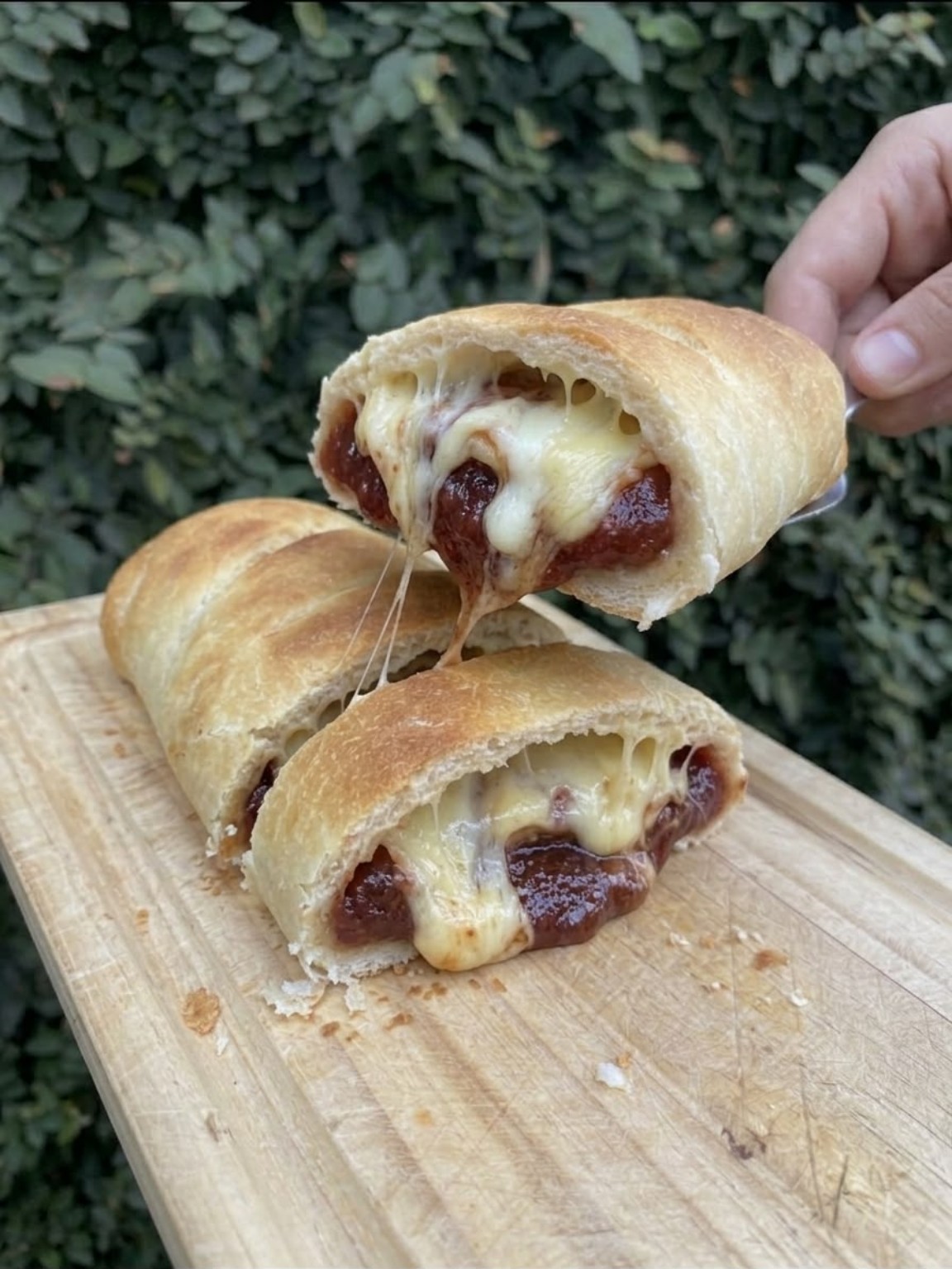 Pão recheado com goiabada e queijo
